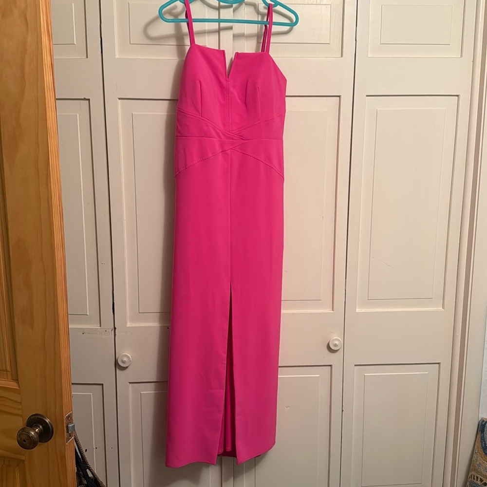 Laundry By Shelly Segal Pink formal dress with front slit